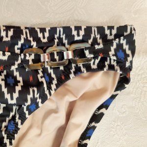 Lands End IKAT Black Hipster Swim Bottom